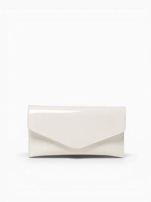 Riley Clutch White Pat White