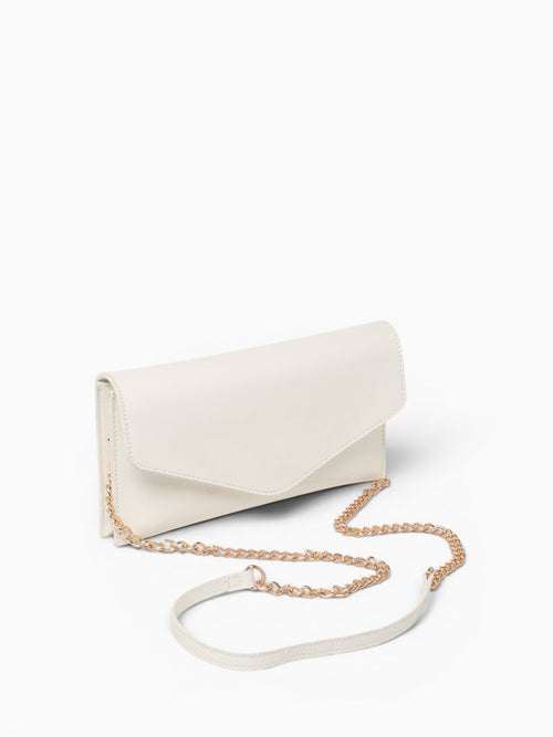 Riley Clutch White Pat White