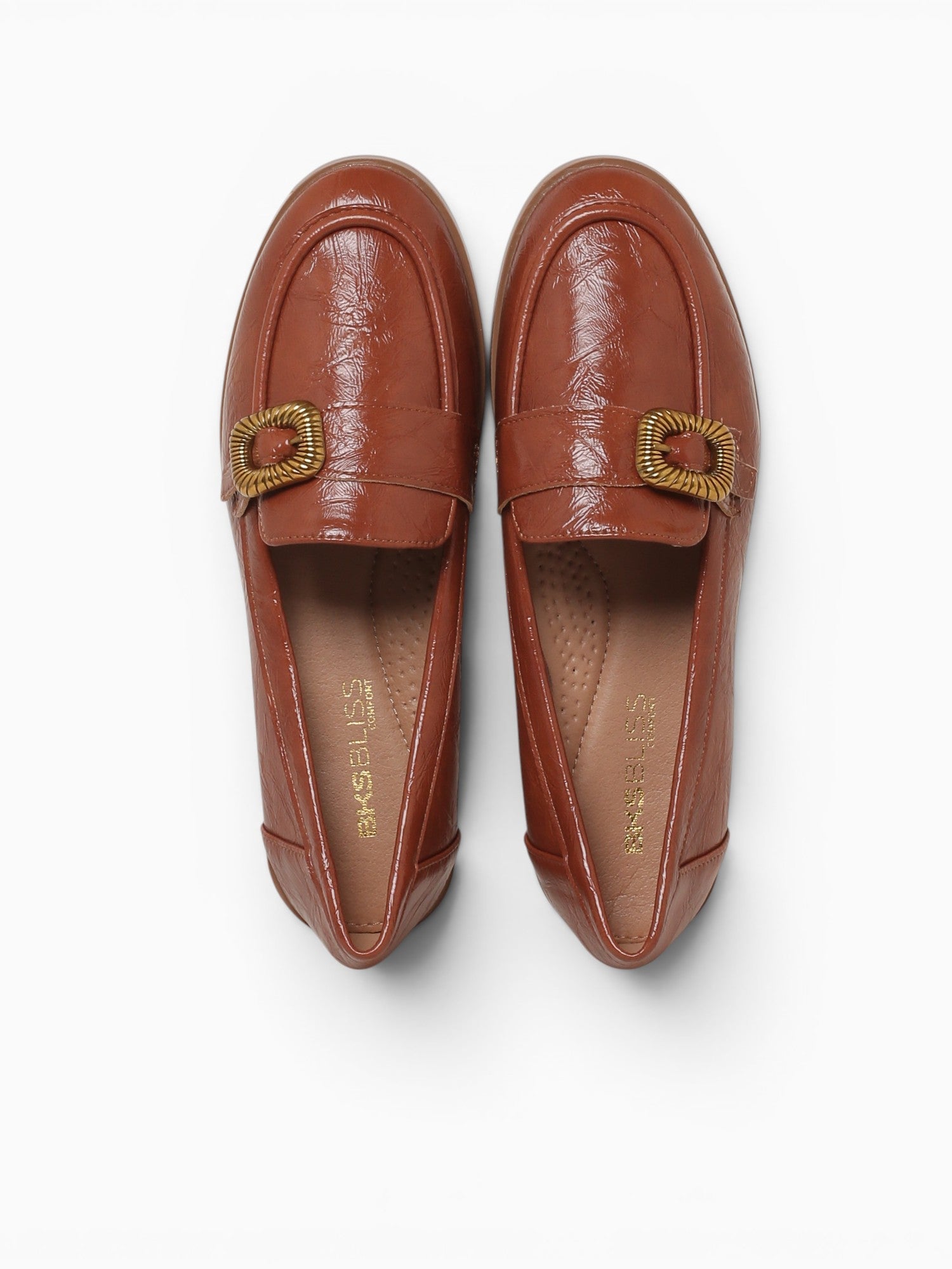 Gracie Camel Patent Crinkle Tan / 5 / M