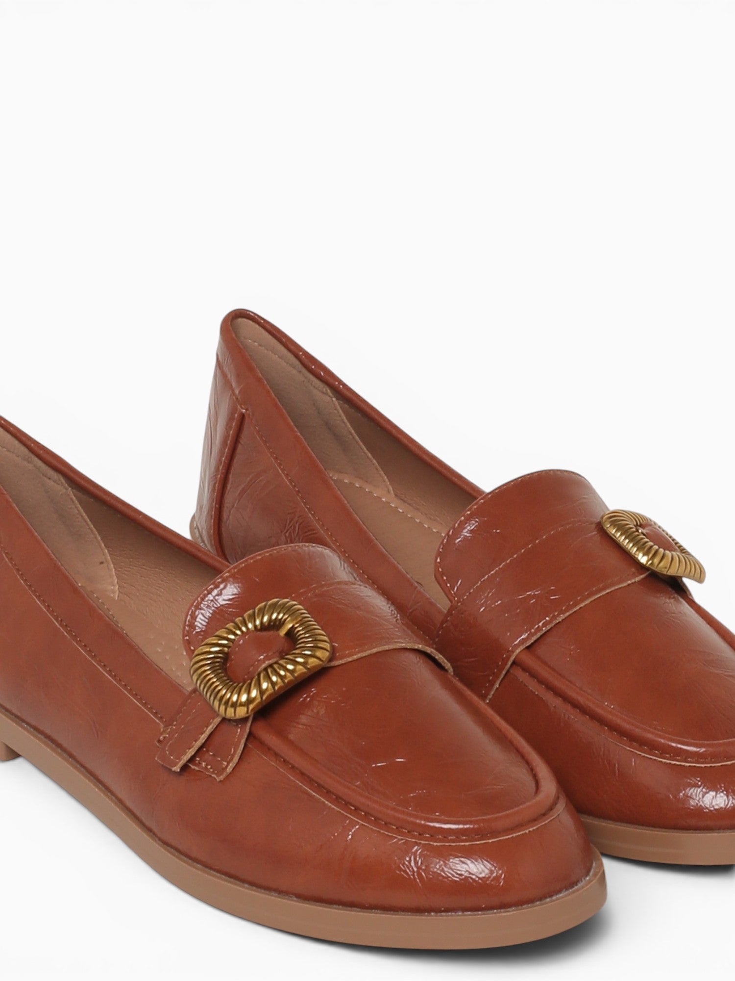 Gracie Camel Patent Crinkle Tan / 5 / M
