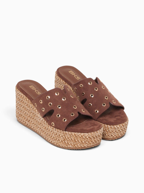 Amaya Dark Brown Textile Beige / 5 / M