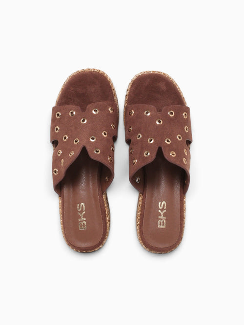 Amaya Dark Brown Textile Beige / 5 / M