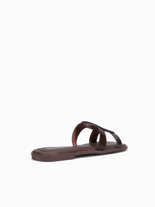 Imani Brown Croco Brown / 5 / M