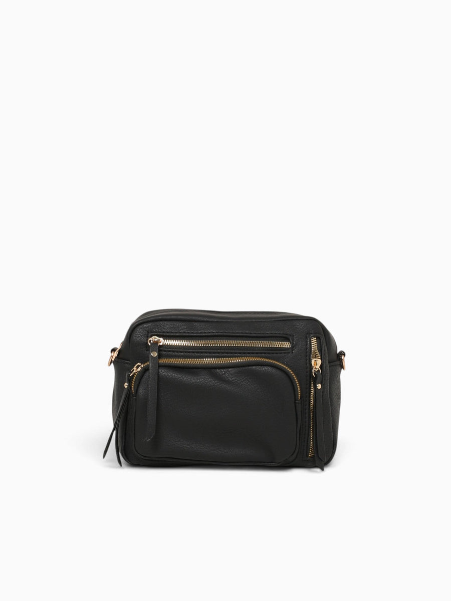 Multi Pocket Crossbody Black Black