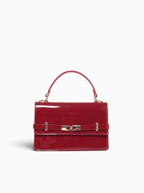Fatima Top Handle Red Pat Red
