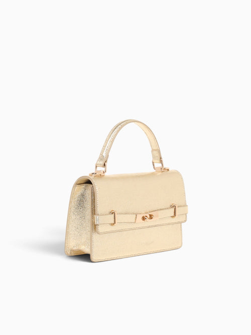 Fatima Top Handle Crinkled Gold Gold