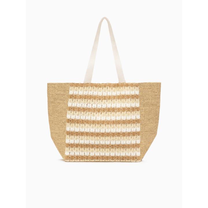 MALIBU BEACH TOTE-BEIGE MULTI