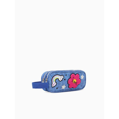 DENIM PATCH PENCILCASE-BLUE