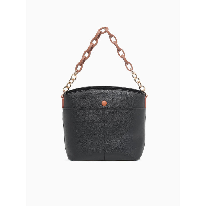 CHAINED SHOULDER BAG-BLACK