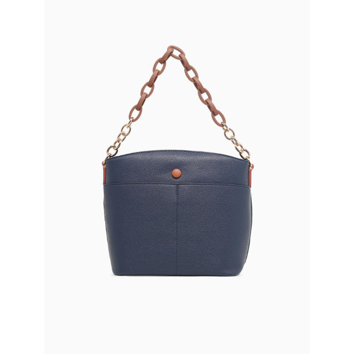 CHAINED SHOULDER BAG-NAVY