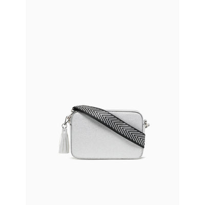 TASSEL CAMERA BAG W/STRAP-SILVER