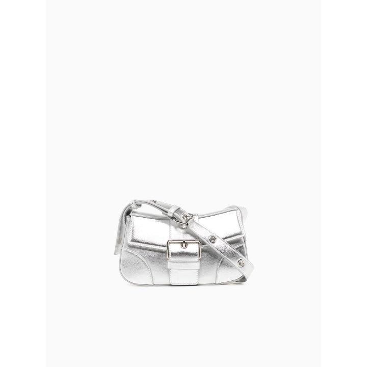 BUCKLE SHOULDER BAG-SILVER