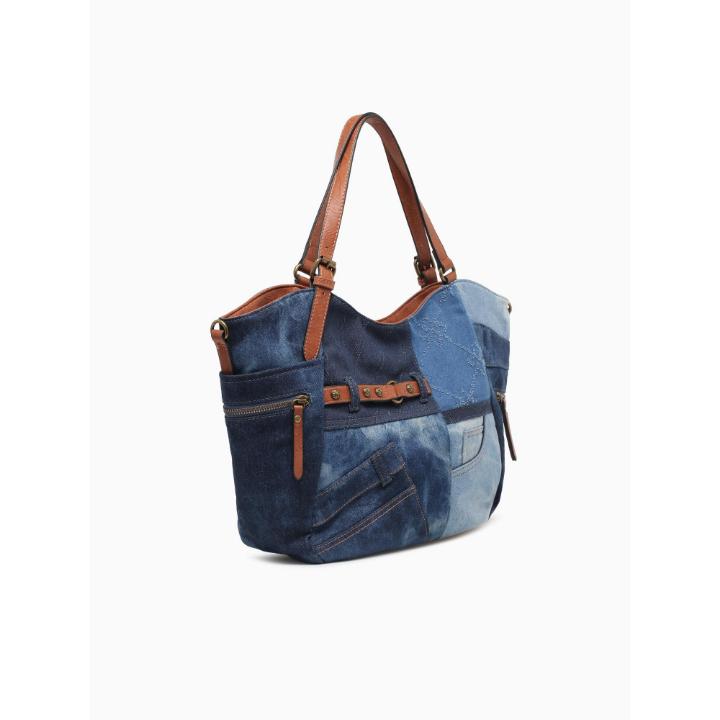 DENIM SHOULDER BAG-BLUE