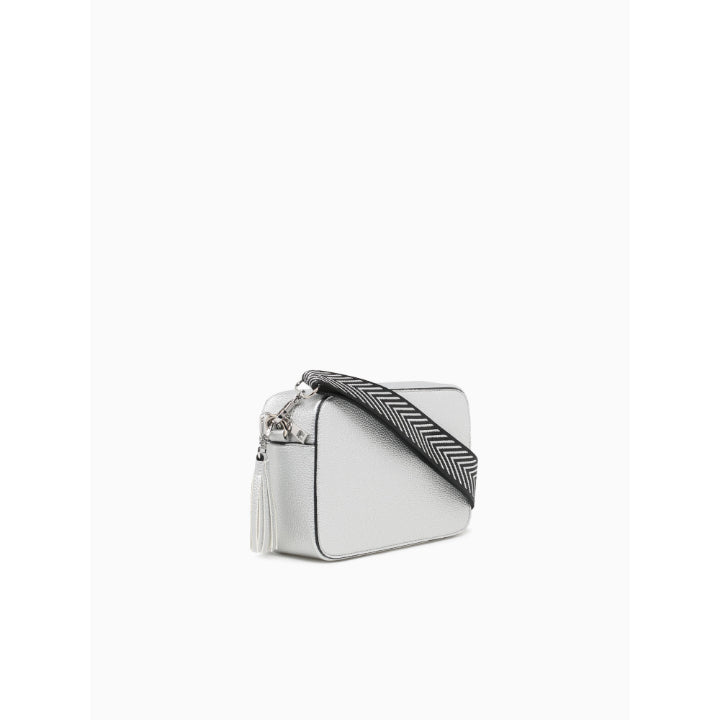 TASSEL CAMERA BAG W/STRAP-SILVER