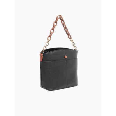 CHAINED SHOULDER BAG-BLACK